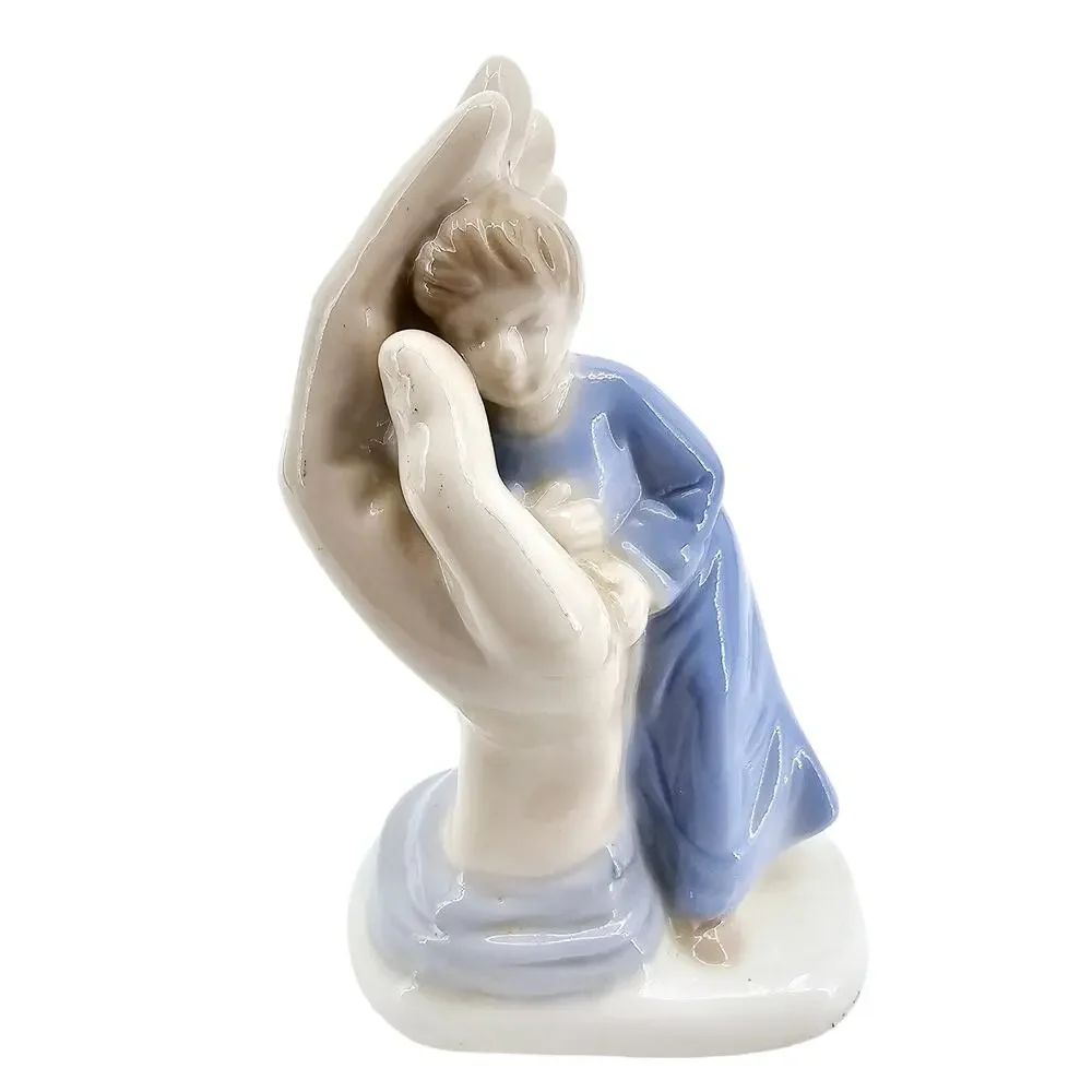 Vintage Child Palm Of My Hand Watch Over Me Porcelain Figurine 4.5